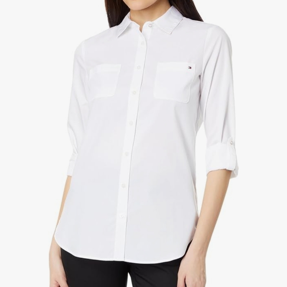 Tommy Hilfiger Women's Long Sleeve Easy Care Tunic M
